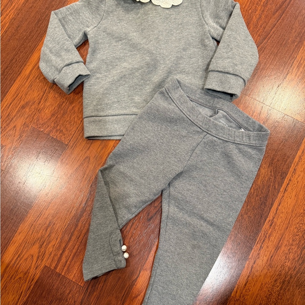 Janie and Jack Gray Leggings Set